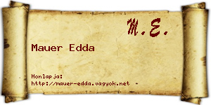 Mauer Edda névjegykártya